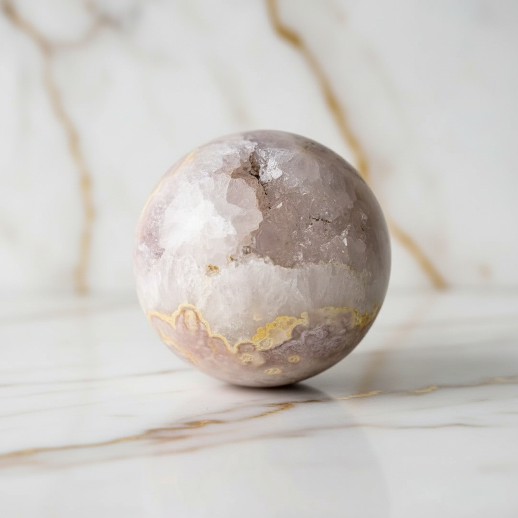 Rosa Amethyst Kugel - Marmor 4