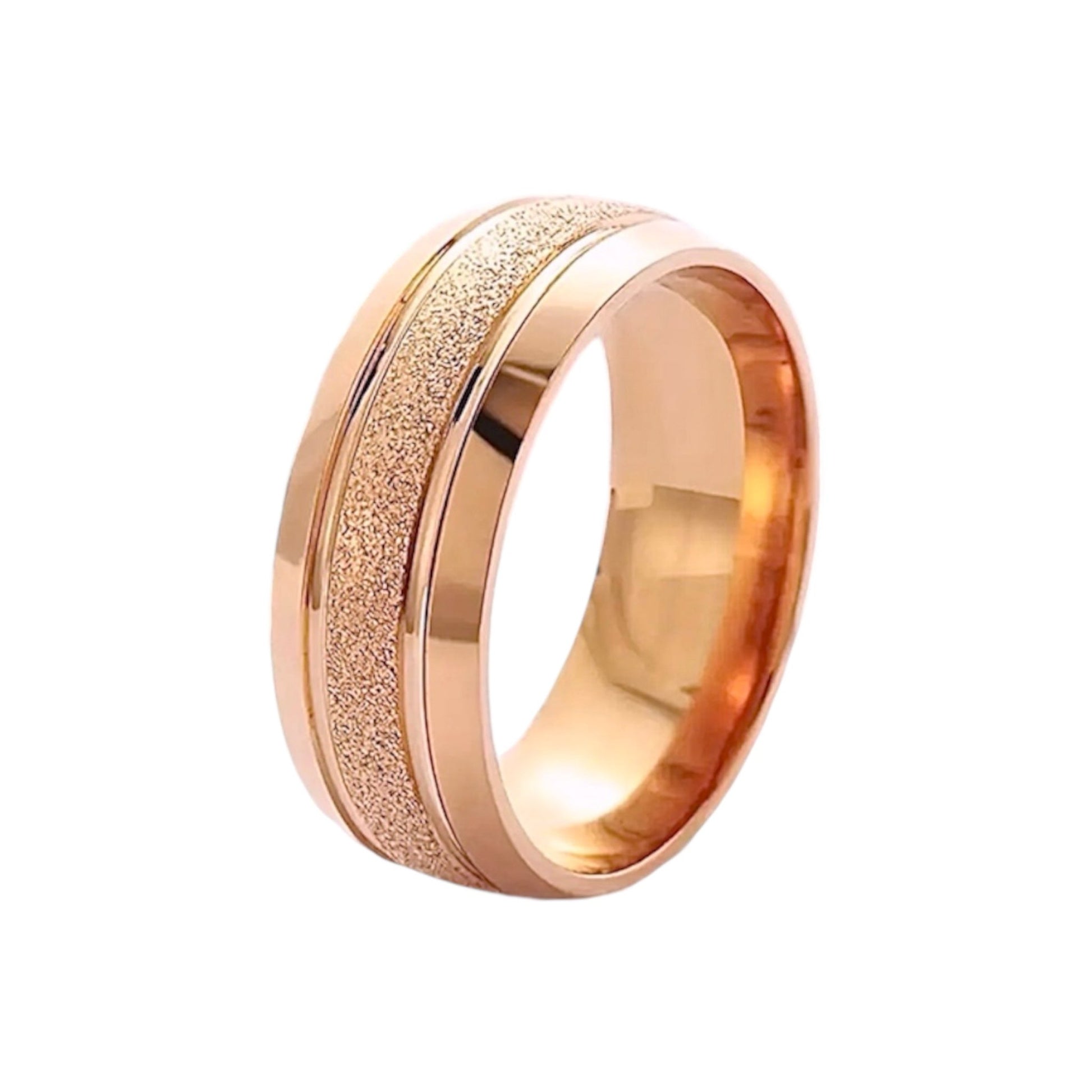 Roségoldener Ring Frosted - Optik - CrystalScents