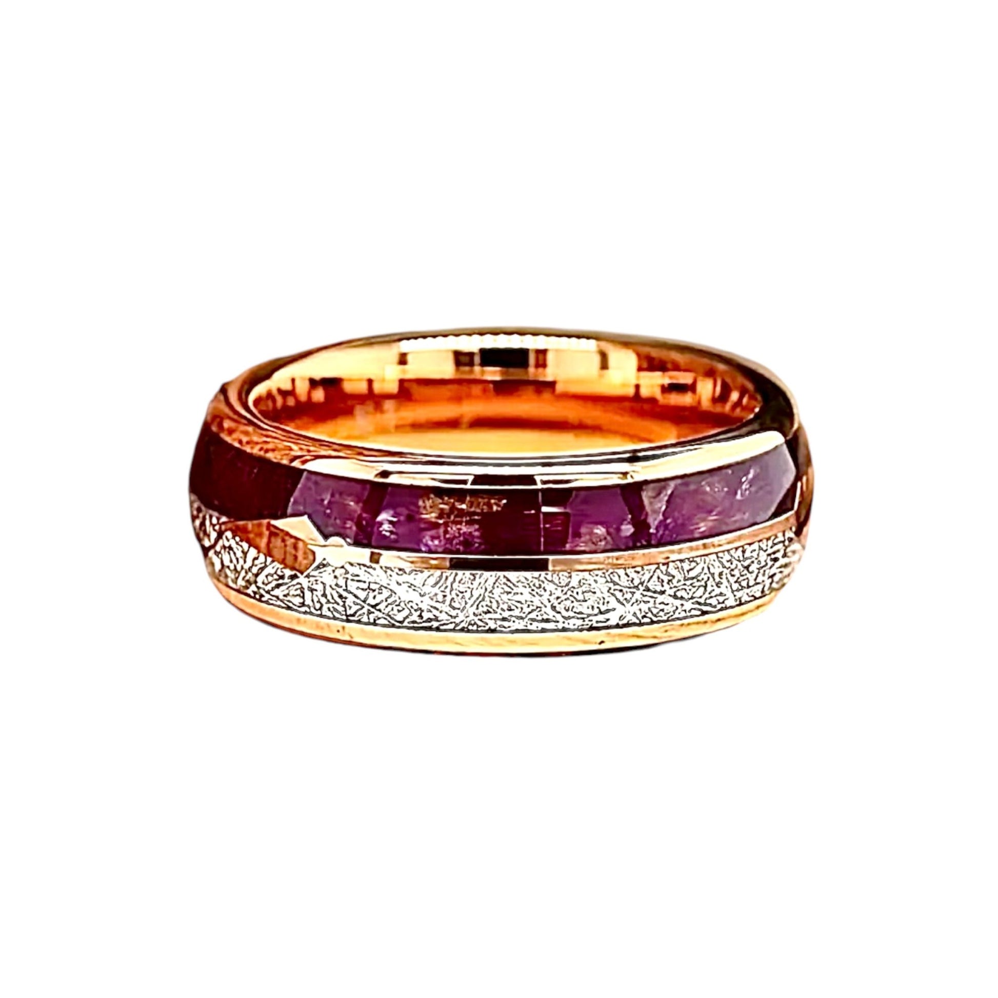 Roségoldener Ring mit Lila „Pfeil“ - CrystalScents