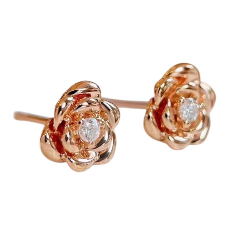 Rosen Ohrringe Roségold - CrystalScents