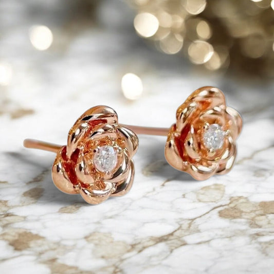 Rosen Ohrringe Roségold - CrystalScents