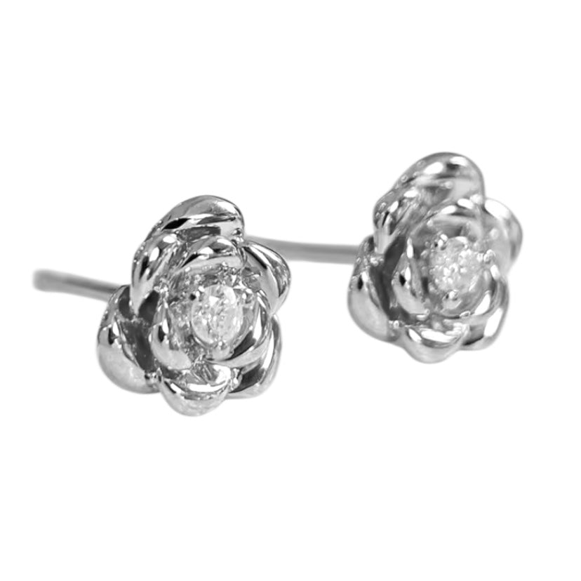 Rosen Ohrringe Silber - CrystalScents