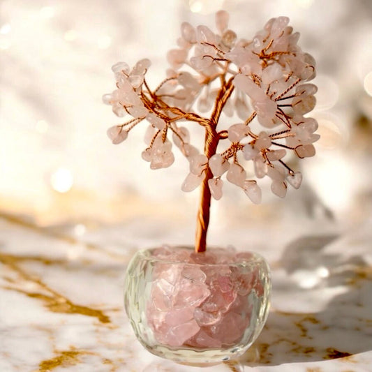 Rosenquarz Baum in Topf - CrystalScents