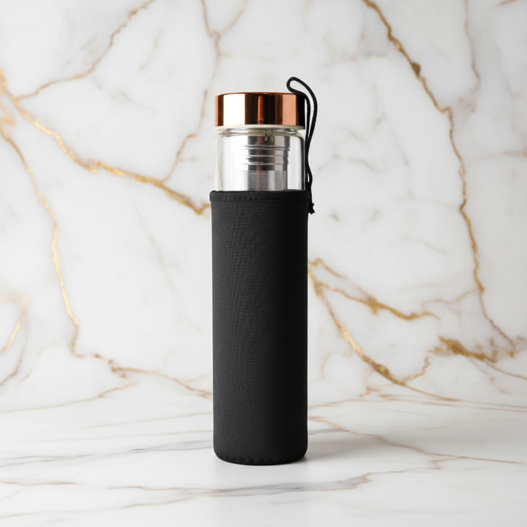 Citrin Glasflasche – Stilvoller Tee unterwegs CrystalScents