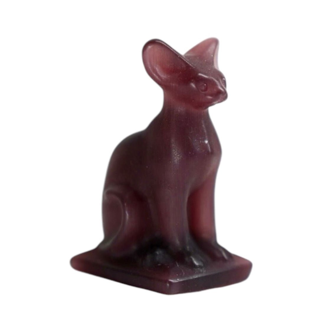 Rote Katzenaugen Katzenskulptur - CrystalScents