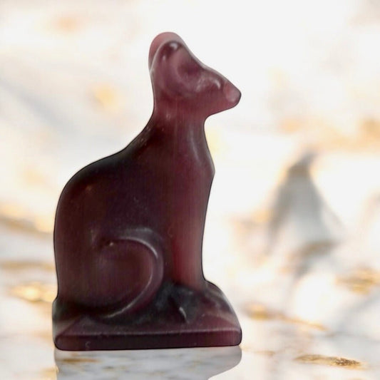 Rote Katzenaugen Katzenskulptur - CrystalScents