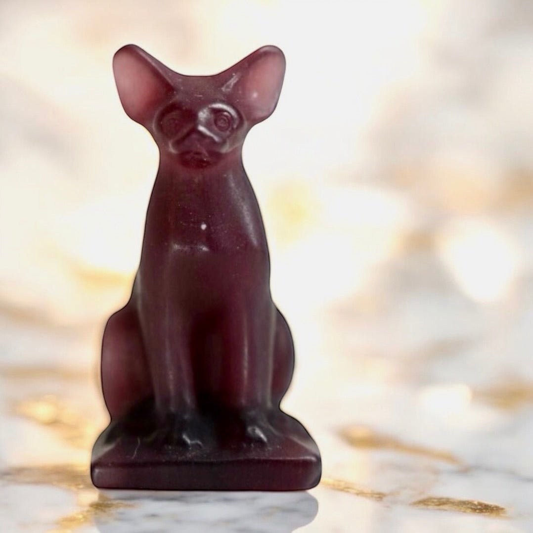 Rote Katzenaugen Katzenskulptur - CrystalScents