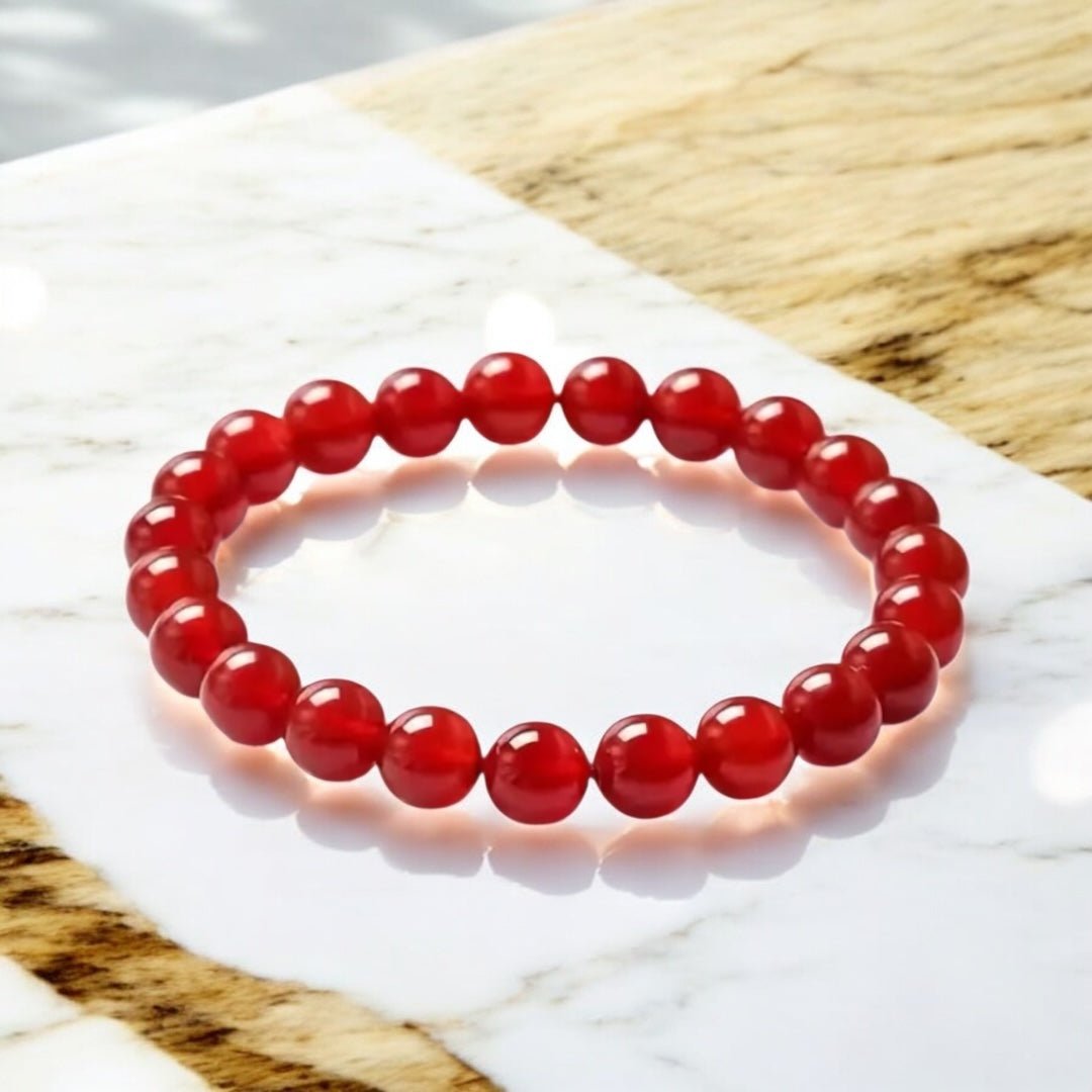 Roter Achat Kugelarmband - CrystalScents