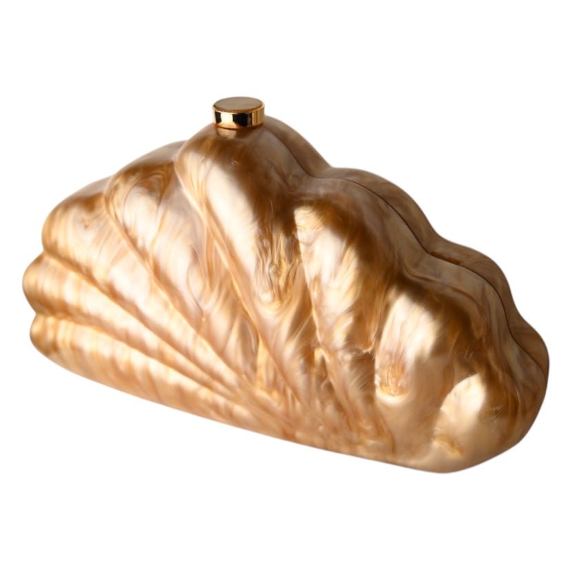 Schimmernde Perlmutt Clutch in Bronze - CrystalScents