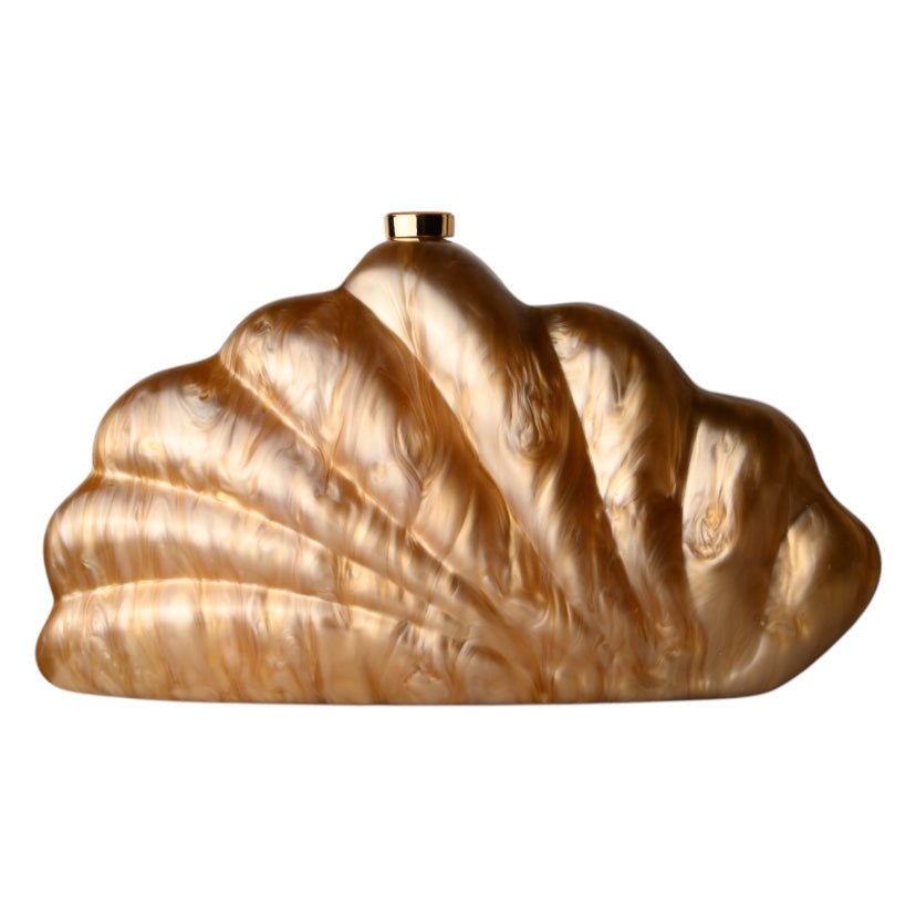 Schimmernde Perlmutt Clutch in Bronze - CrystalScents