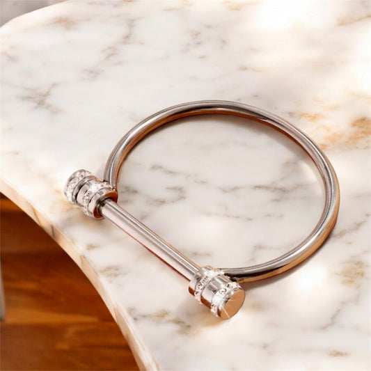 Schrauben - Armband mit Diamant - Akzenten Silber - CrystalScents