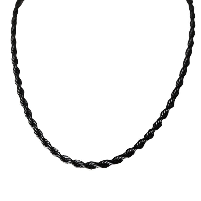 Schwarze gedrehte Halskette - CrystalScents