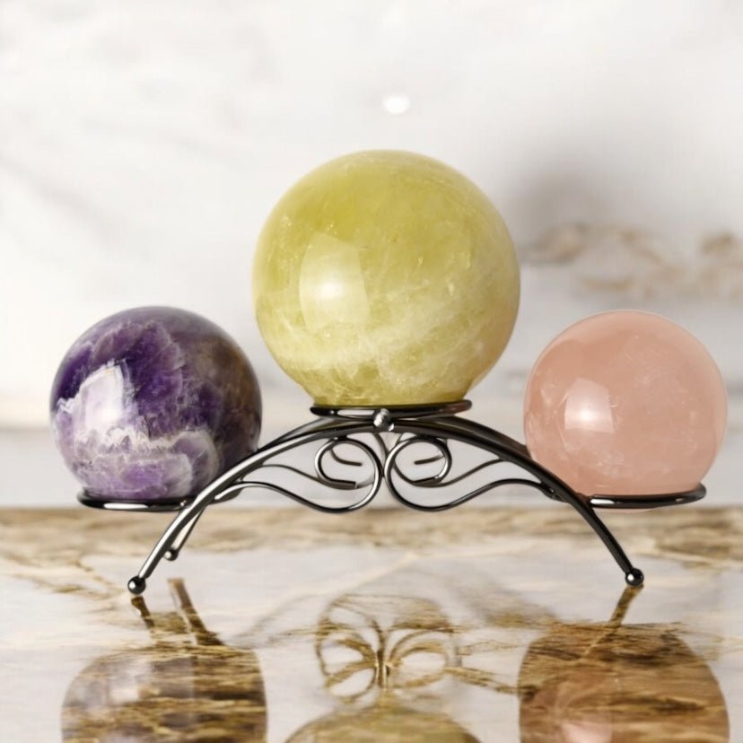 Schwarzer Kugelständer für bis zu 3 Kugeln - CrystalScents