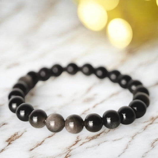 Silber Obsidian Armband - CrystalScents