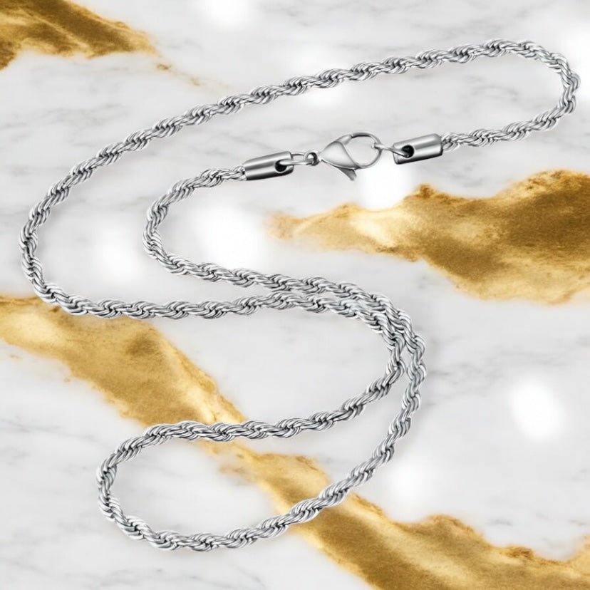 Silberne gedrehte Halskette - CrystalScents