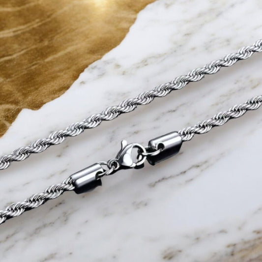 Silberne gedrehte Halskette - CrystalScents