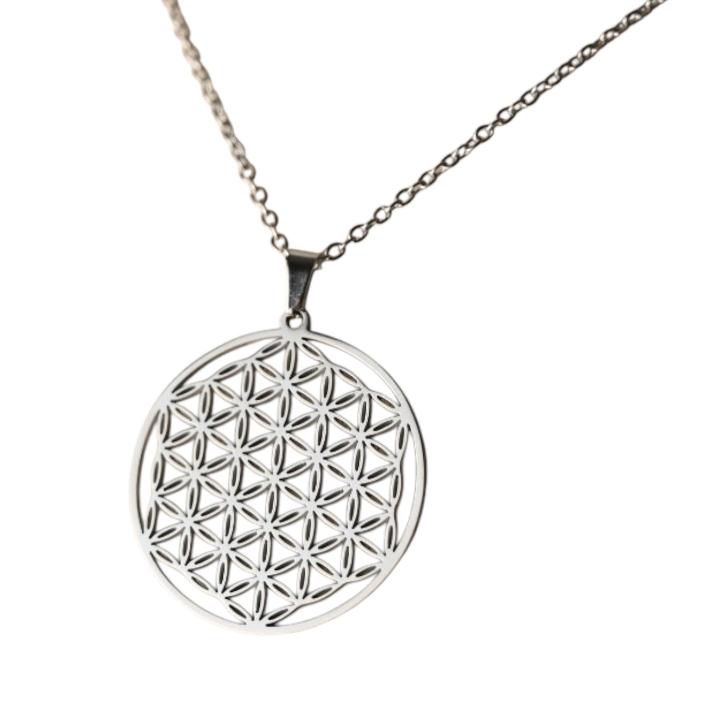 Silberne Halskette „Blume des Lebens“ - CrystalScents