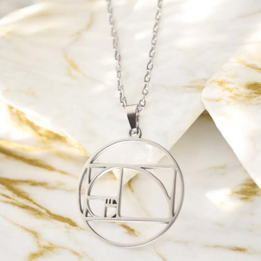 Silberne Halskette „Goldener Schnitt“ - CrystalScents
