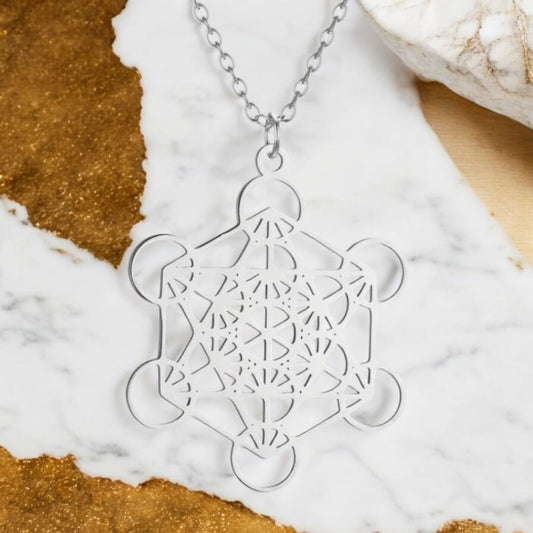 Silberne Halskette „Heilige Geometrie“ - CrystalScents