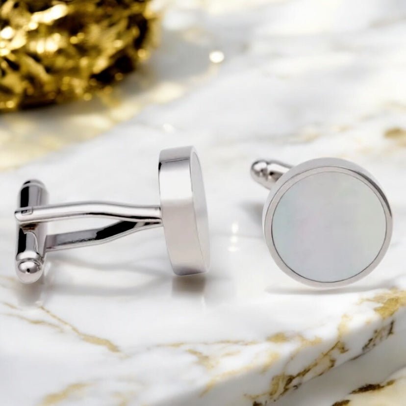 Silberne Manschettenknöpfe Perlmutt - CrystalScents