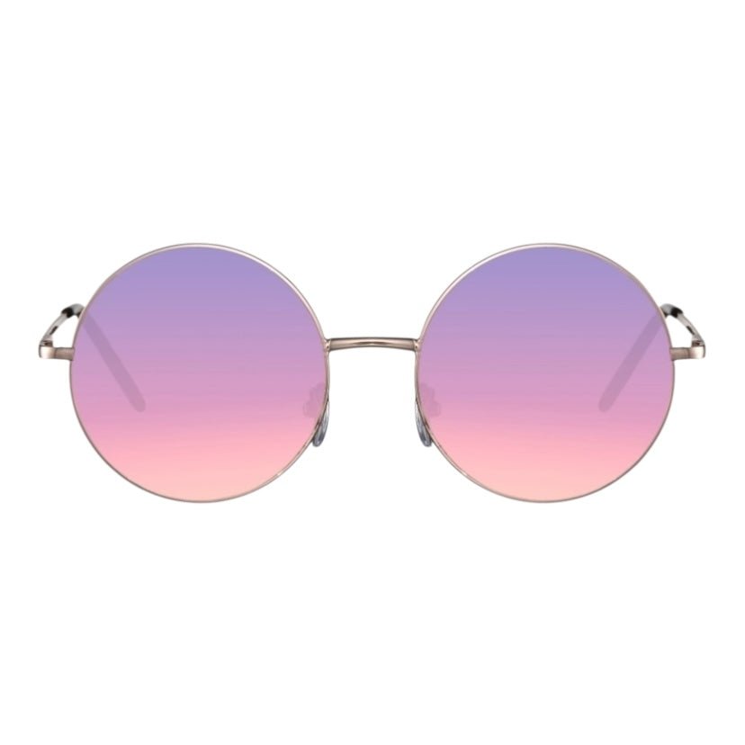 Silberne Sonnenbrille mit rosa Gläsern - CrystalScents