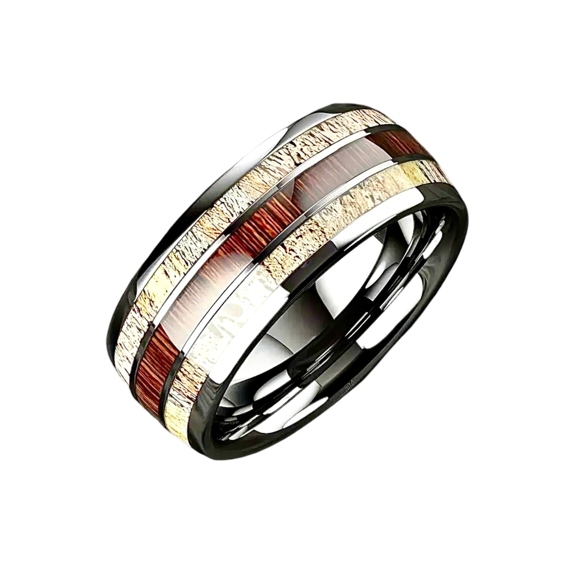 Silberner Ring mit Holzmaserung - CrystalScents
