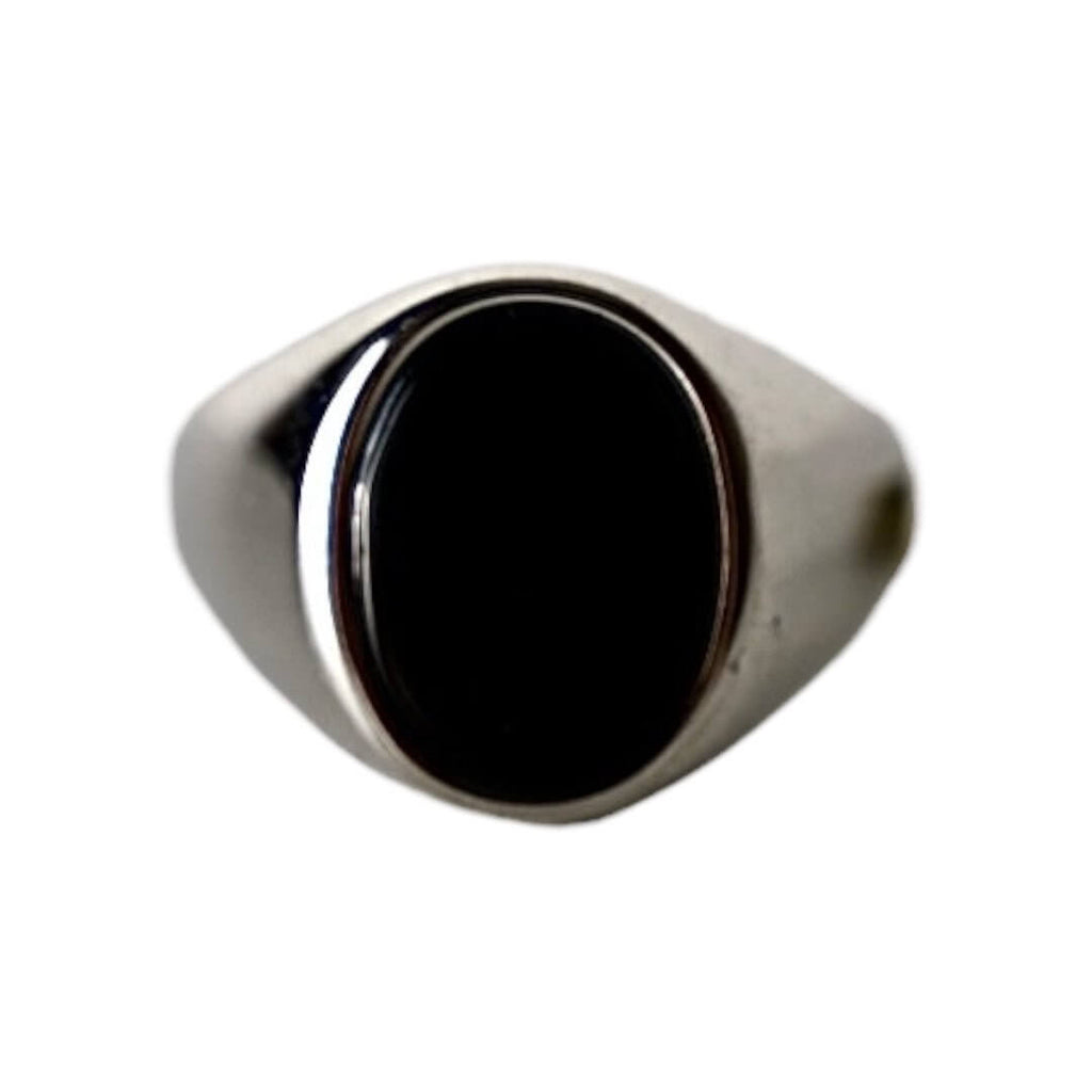 Silberner Ring mit ovalem schwarzen Onyx - Zeitlos & Elegant