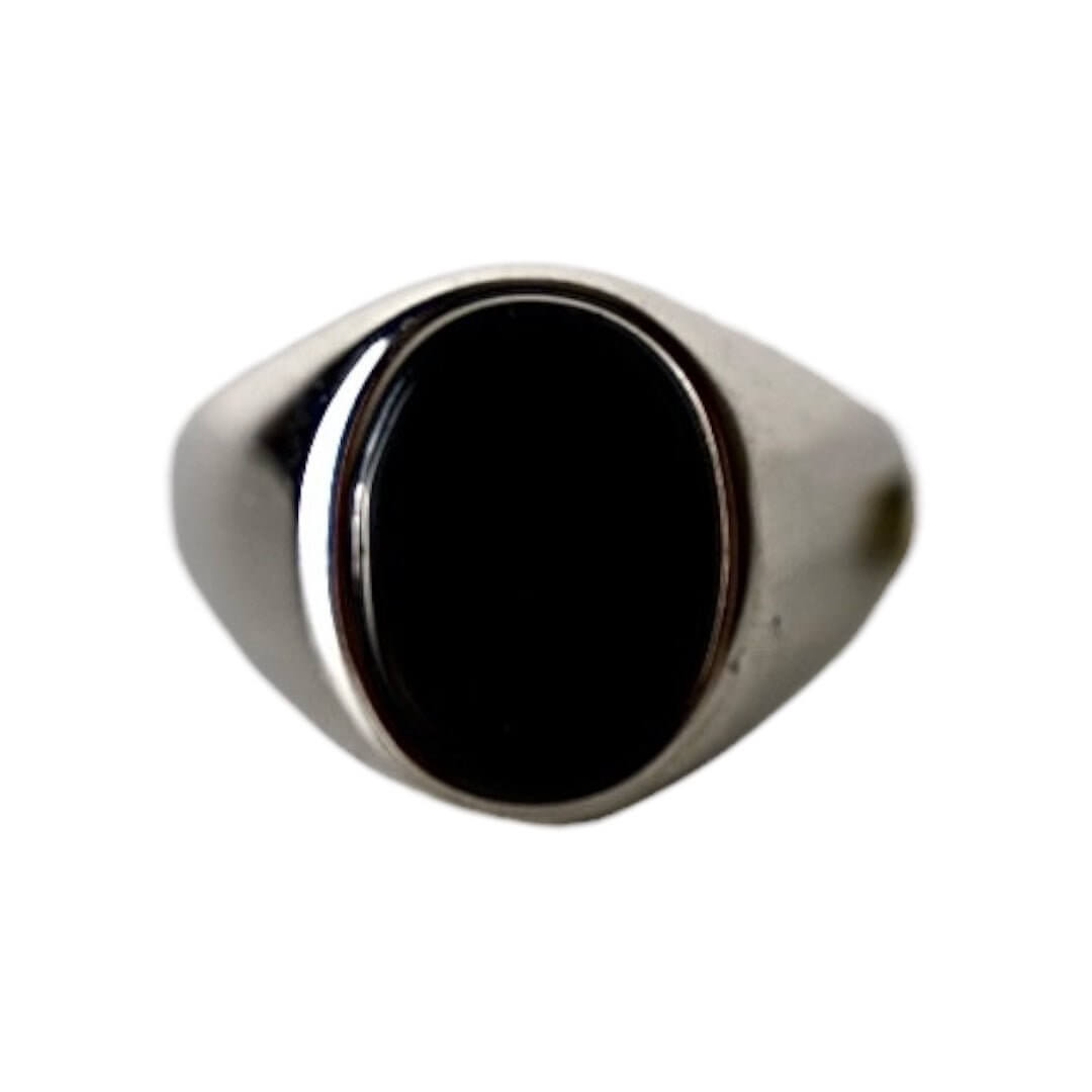Silberner Ring mit ovalem schwarzen Onyx - Zeitlos & Elegant