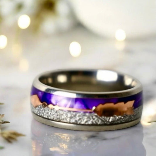 Silberner Ring mit Pfeil Lila - CrystalScents