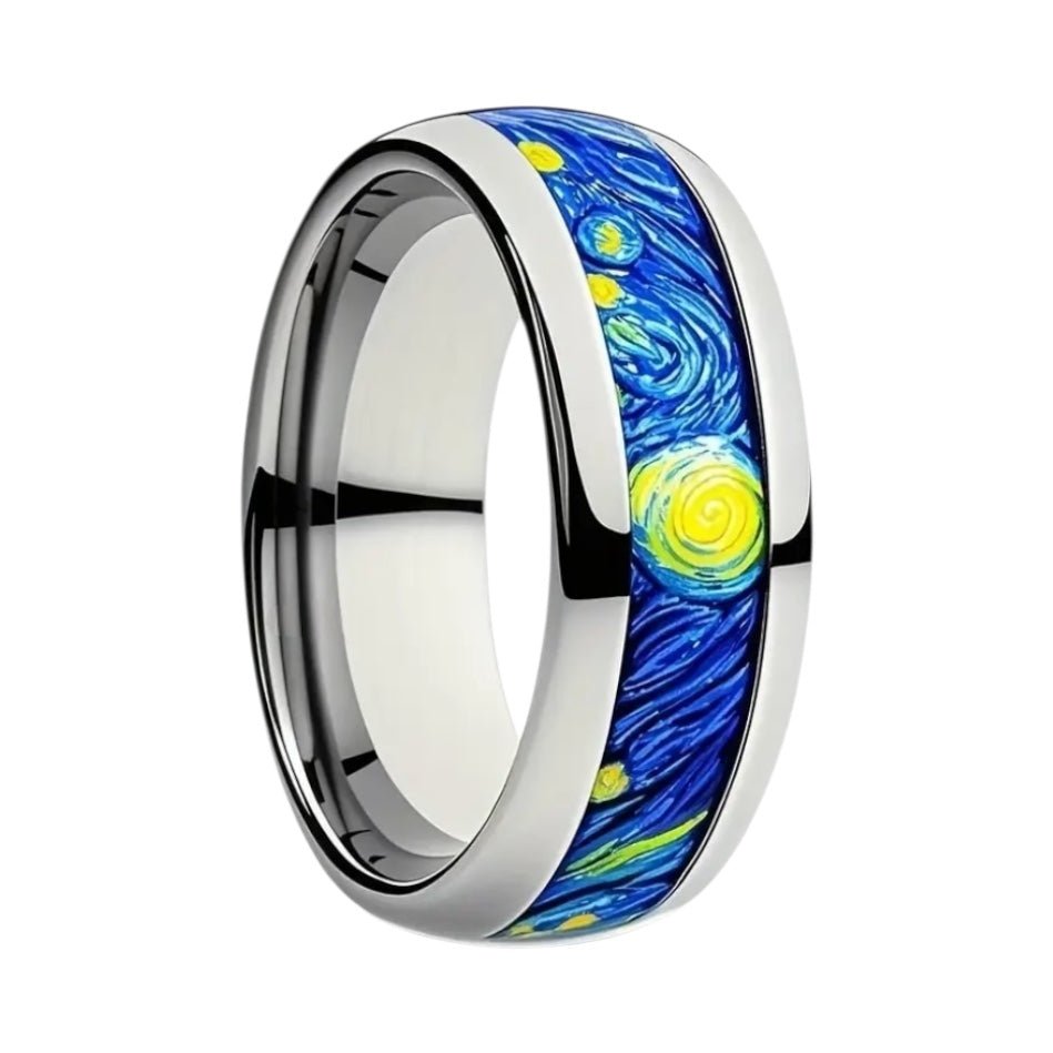 Silberner Ring mit Sternenhimmel - CrystalScents