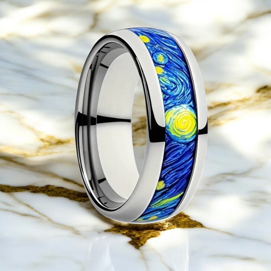 Silberner Ring mit Sternenhimmel - CrystalScents