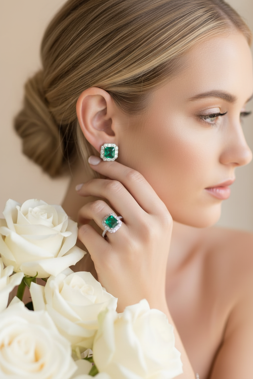 Smaragd-Schmuck Seitenprofil