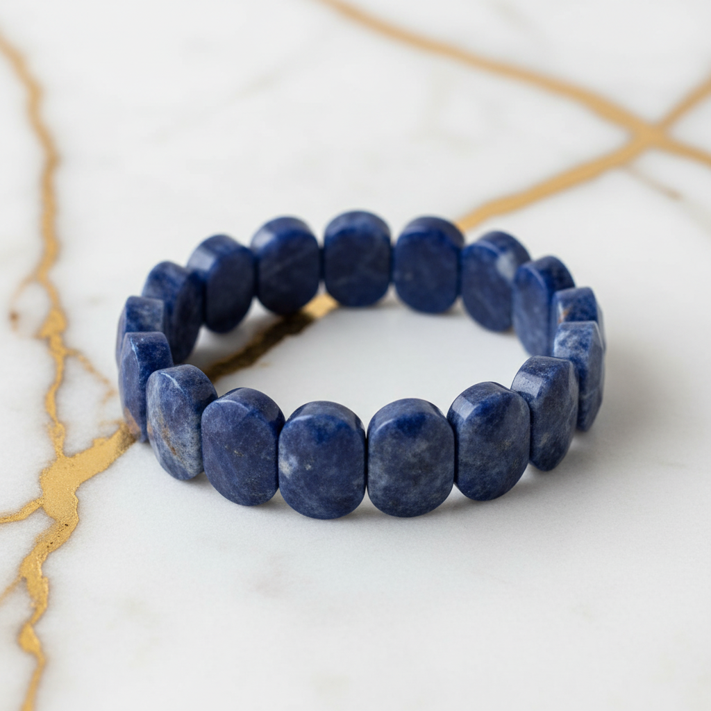 Sodalit-Armband facettierte Perlen