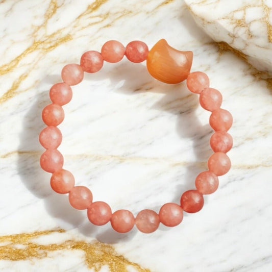 Sonnenstein Armband mit Katze - CrystalScents