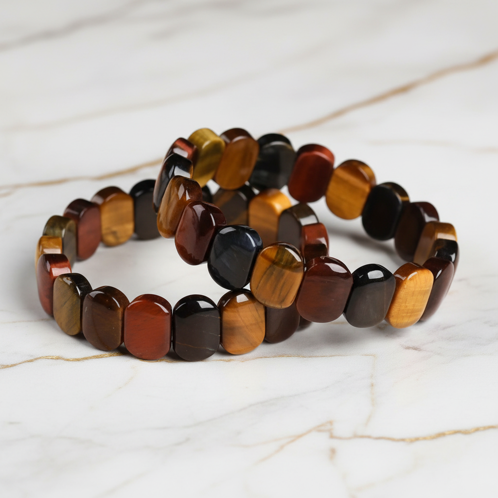 Tigerauge Armband auf Marmor 6