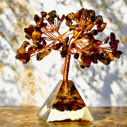 Tigerauge Baum auf Pyramide - CrystalScents