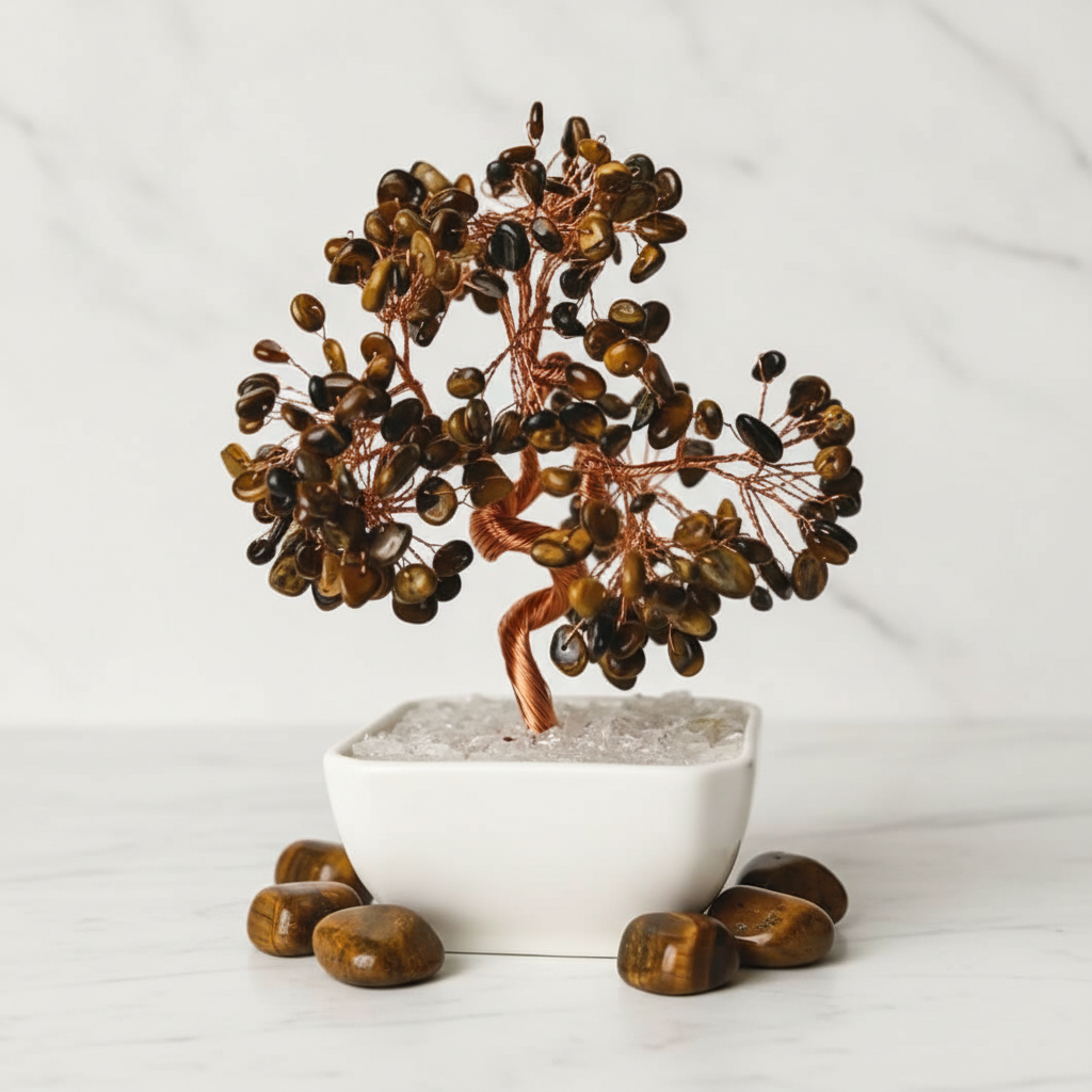 Tigerauge Baum mit Trommelsteinen 3