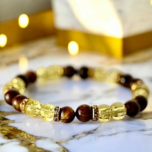 Tigerauge Citrin Armband - CrystalScents