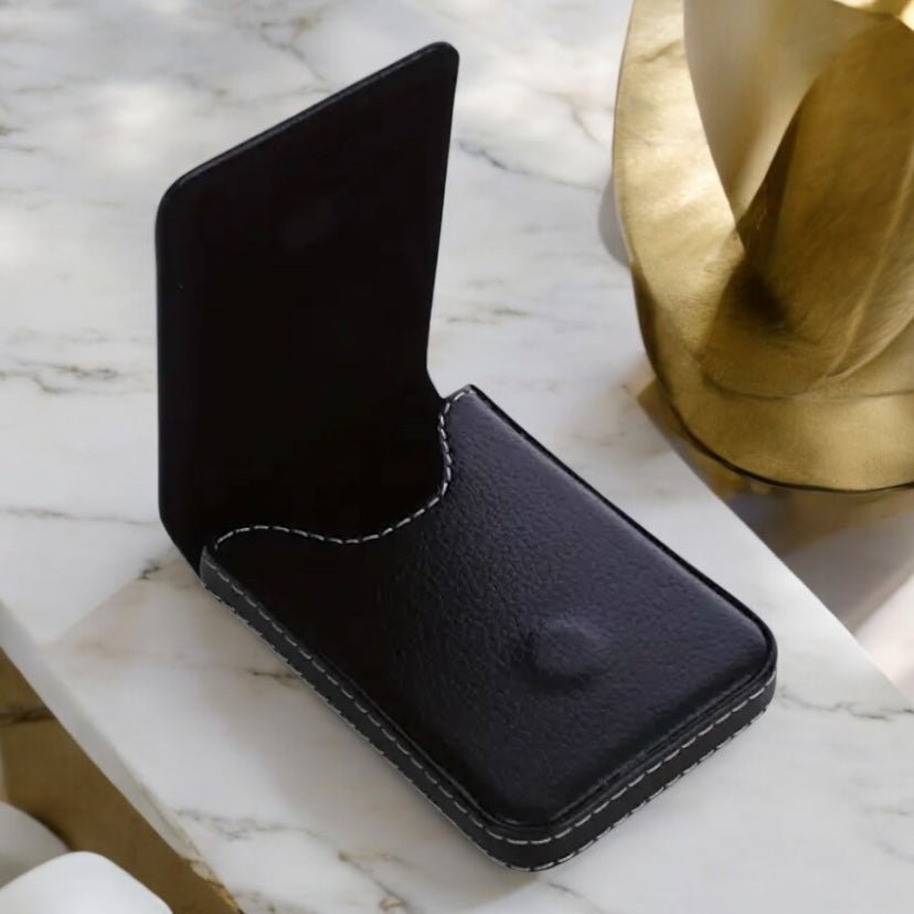 Visitenkartenetui Leder; Schwarz - CrystalScents