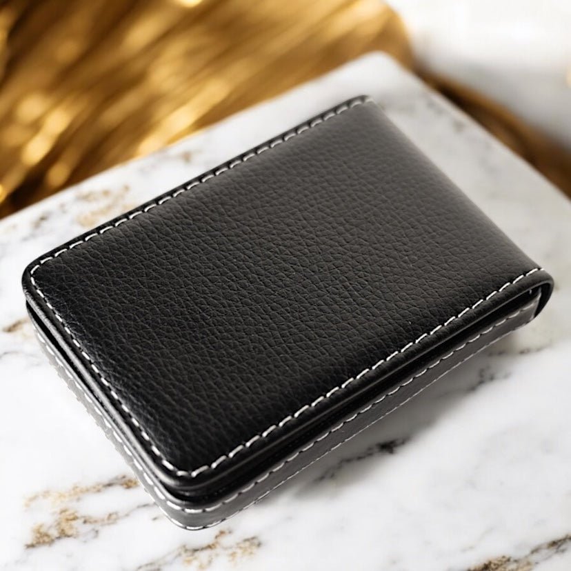 Visitenkartenetui Leder; Schwarz - CrystalScents