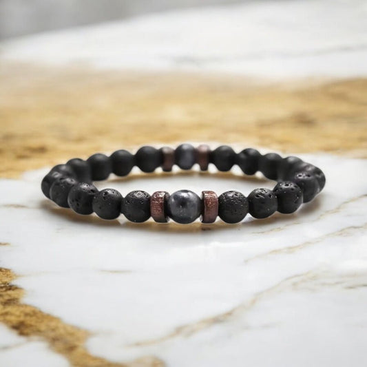 Vulkanstein & Labradorit Armband - CrystalScents