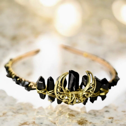 Wunderschöne Obsidian - Tiara - CrystalScents