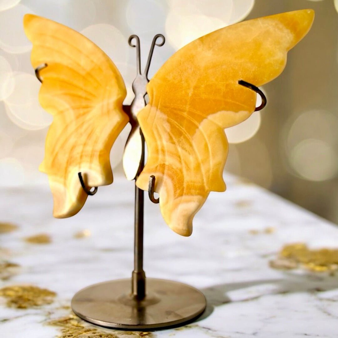 Wunderschöner Schmetterling mit Calcit - Flügeln - CrystalScents