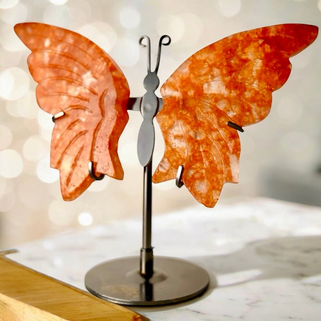 Wunderschöner Schmetterling mit Feuerquarz - Flügeln - CrystalScents