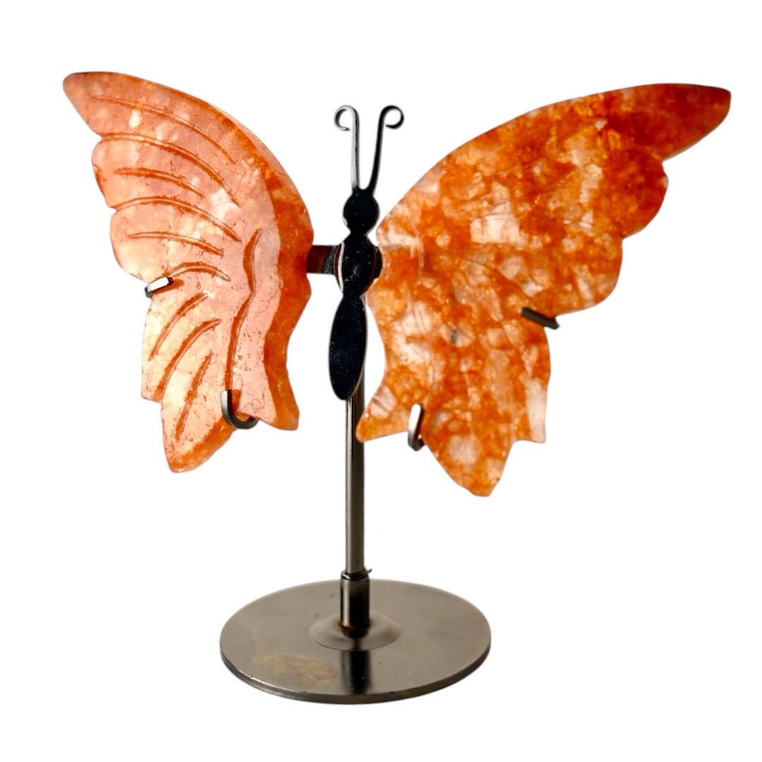 Wunderschöner Schmetterling mit Feuerquarz - Flügeln - CrystalScents