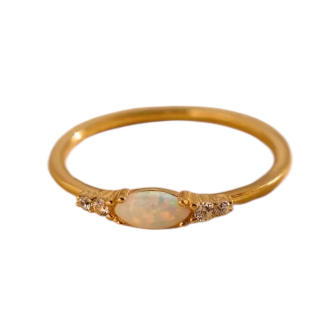 Zarter goldener Opalit Ring - CrystalScents