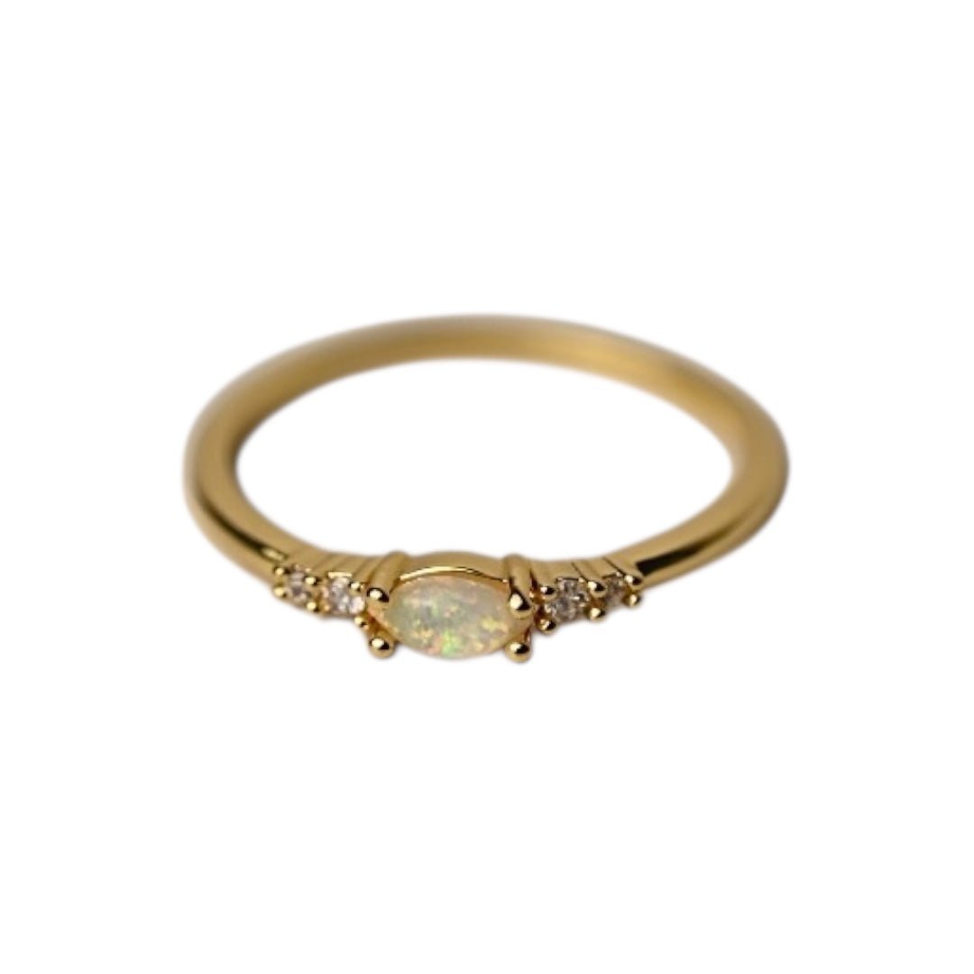 Zarter goldener Opalit Ring - CrystalScents