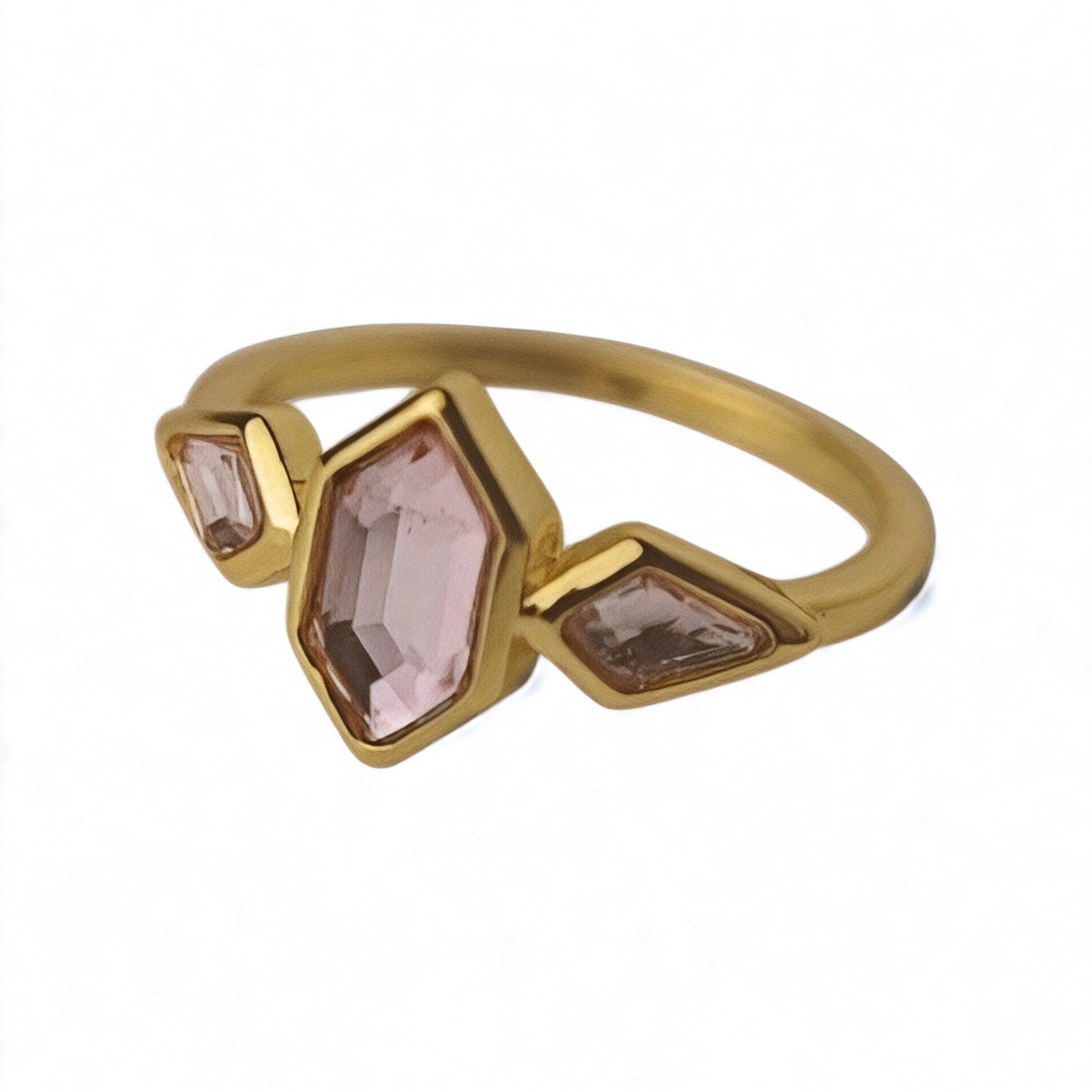 Zarter goldener Ring mit rosa Highlight - CrystalScents