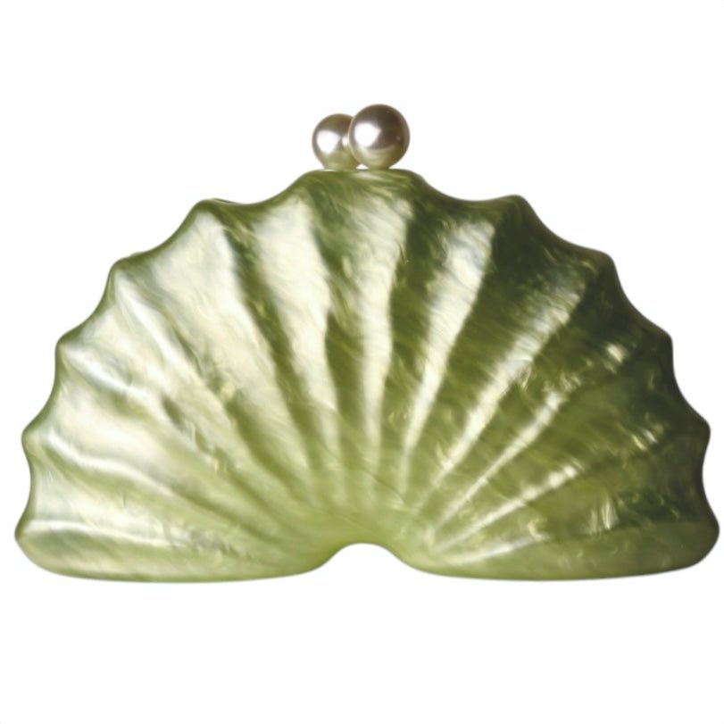 Zauberhafte Perlmutt Clutch in Grün - CrystalScents