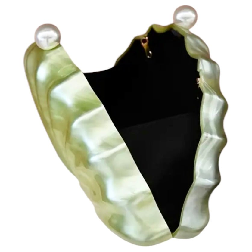 Zauberhafte Perlmutt Clutch in Grün - CrystalScents